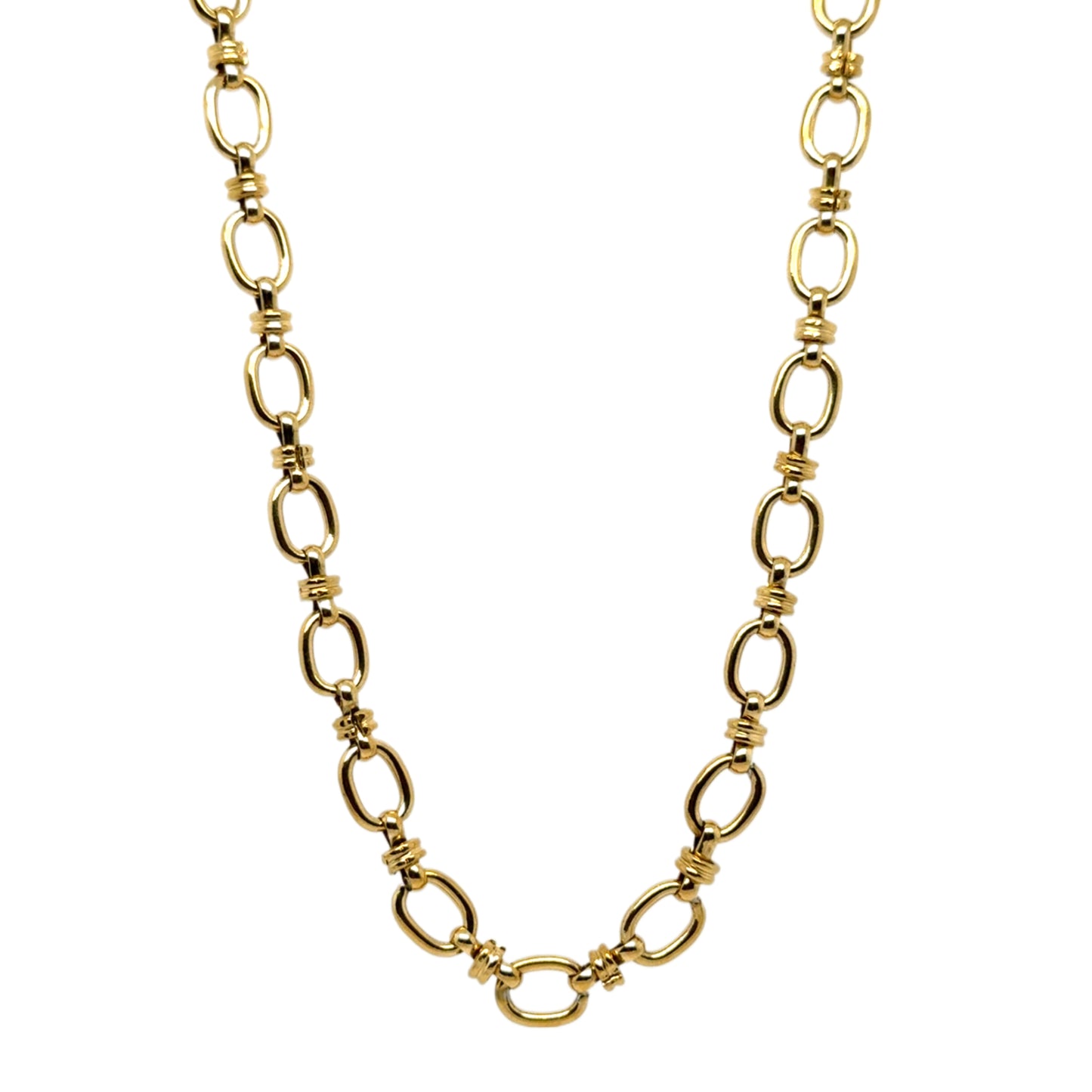 Gorgeous gold oval chain necklace
