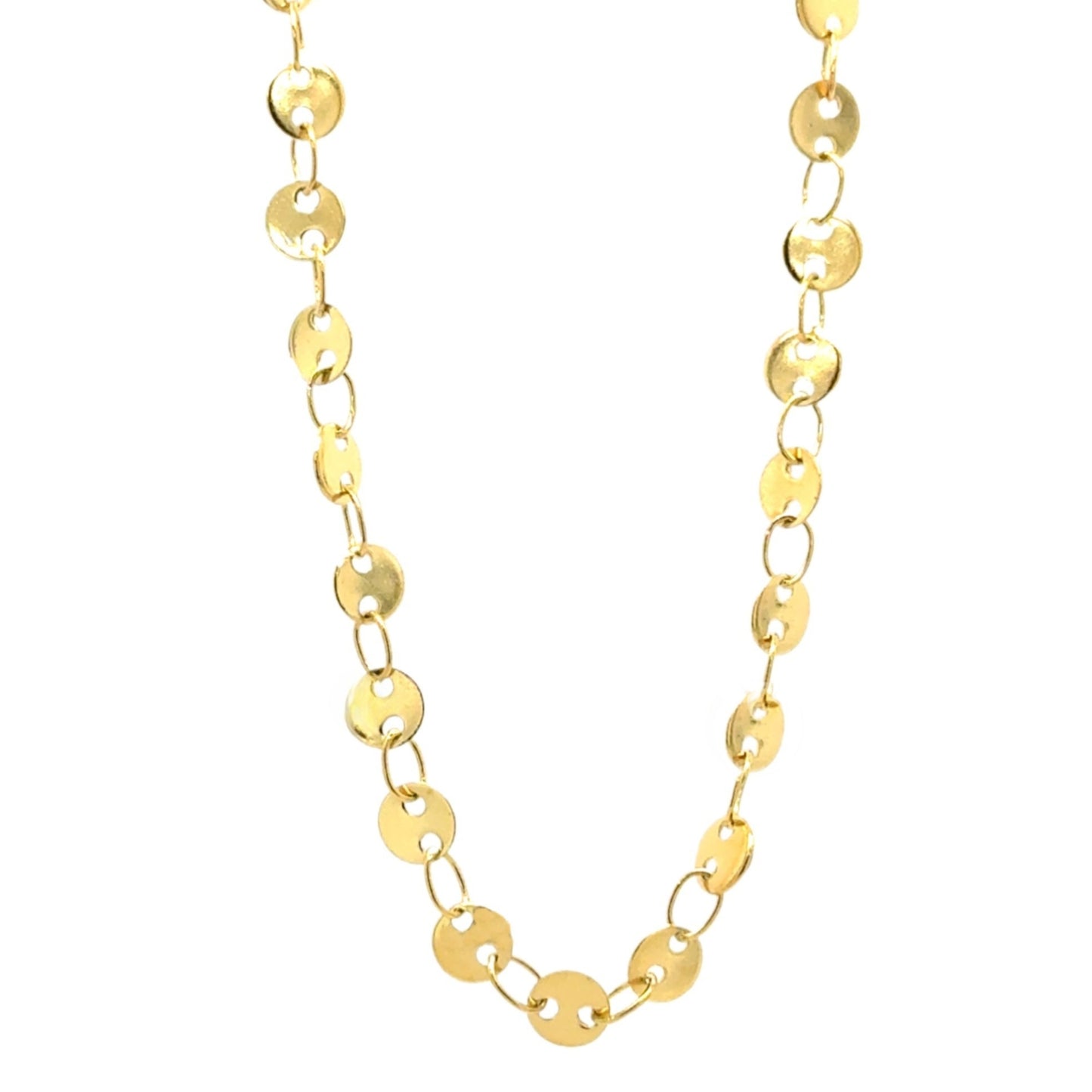 Lovely delicate chain necklace with small oval discs