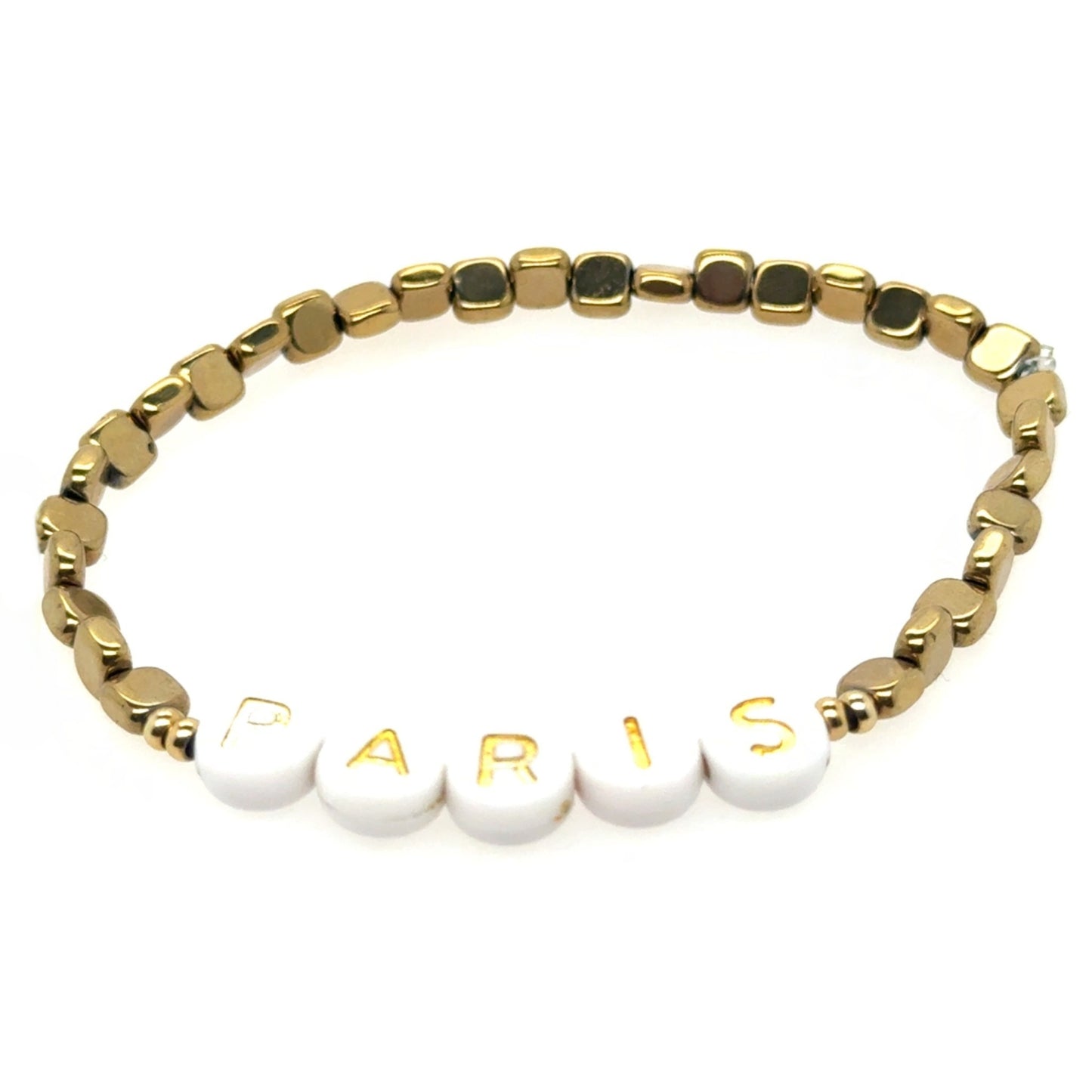 Beaded PARIS Bracelet with Hematite Beads