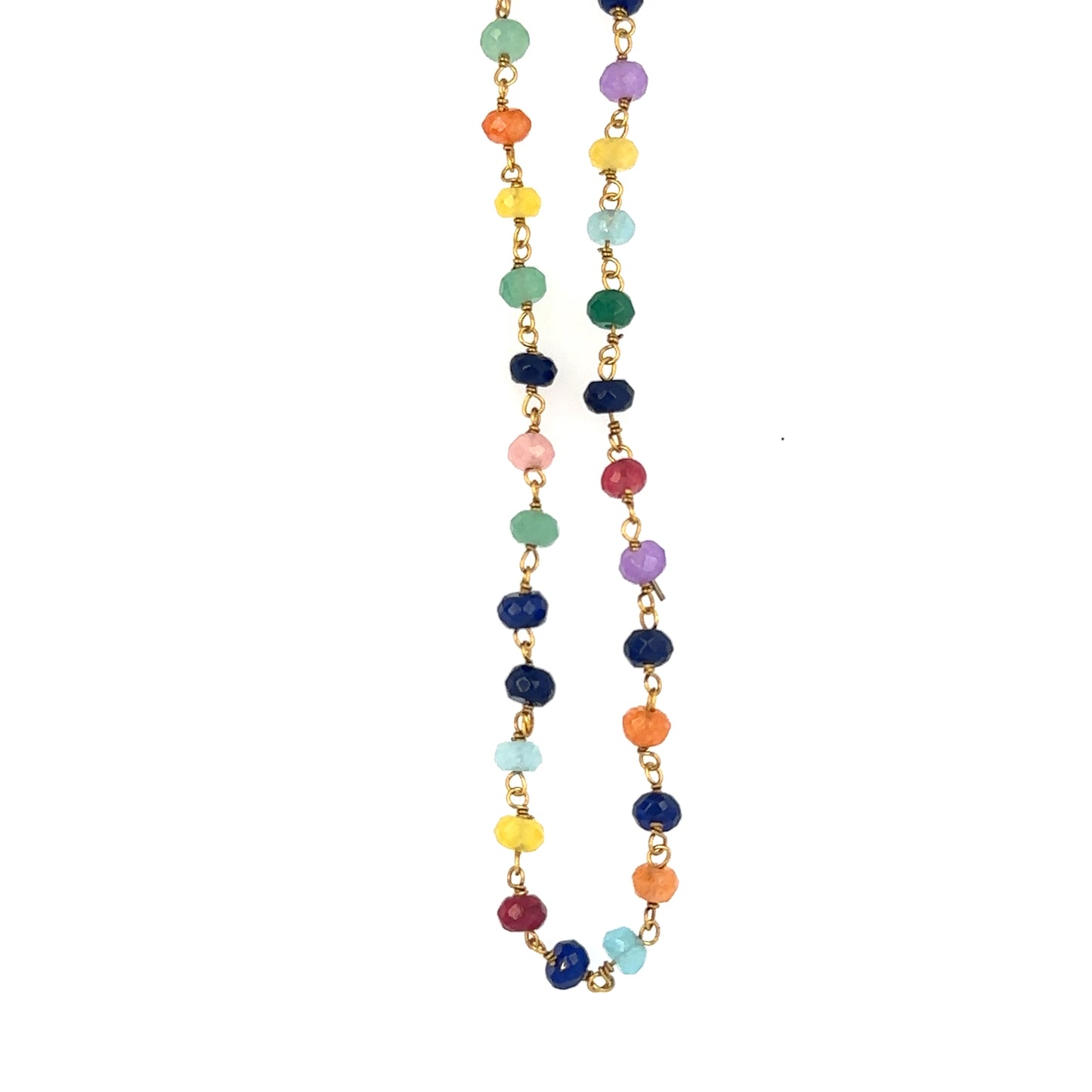 rainbow gemstone rosary chain