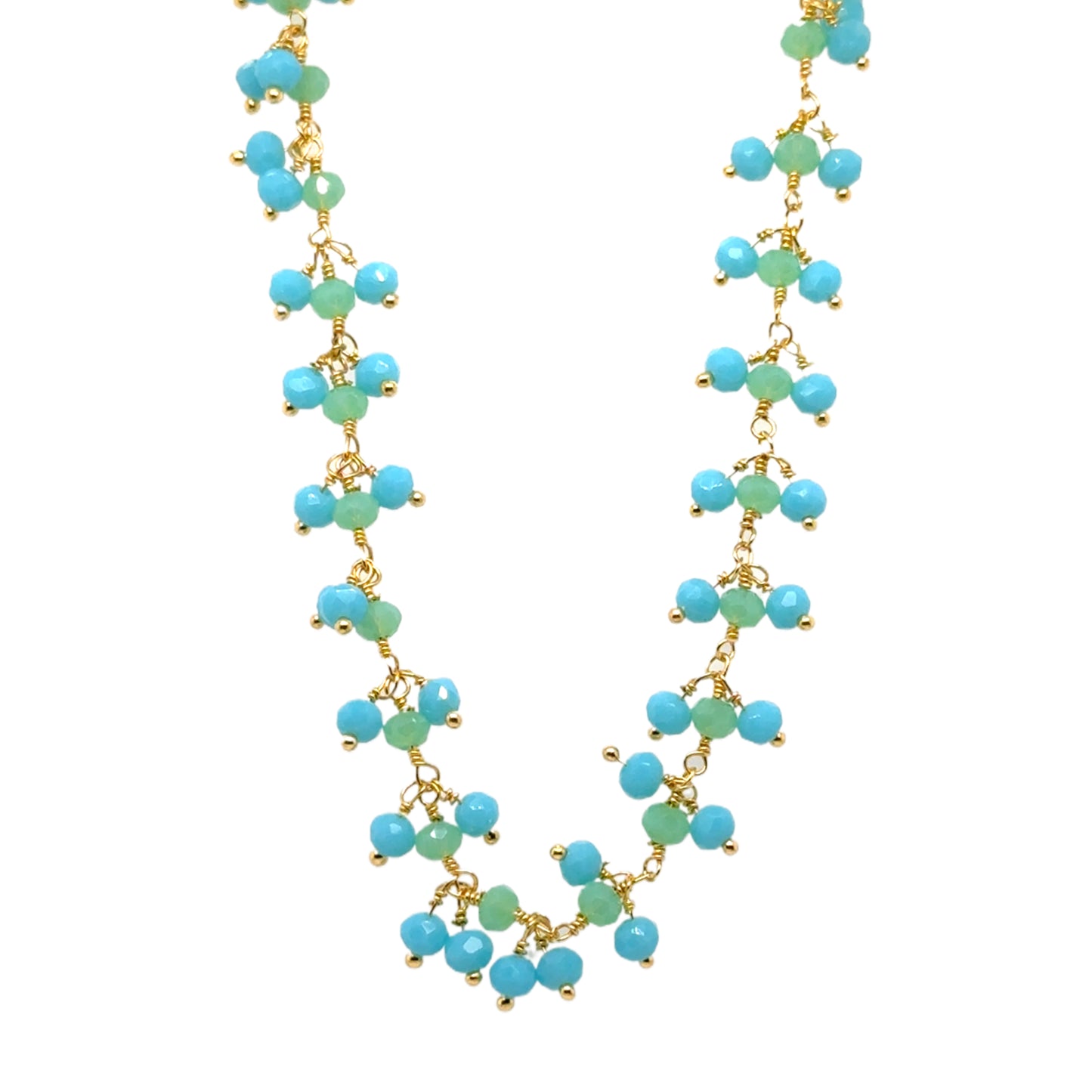 Aquamarine and Prehnite necklace