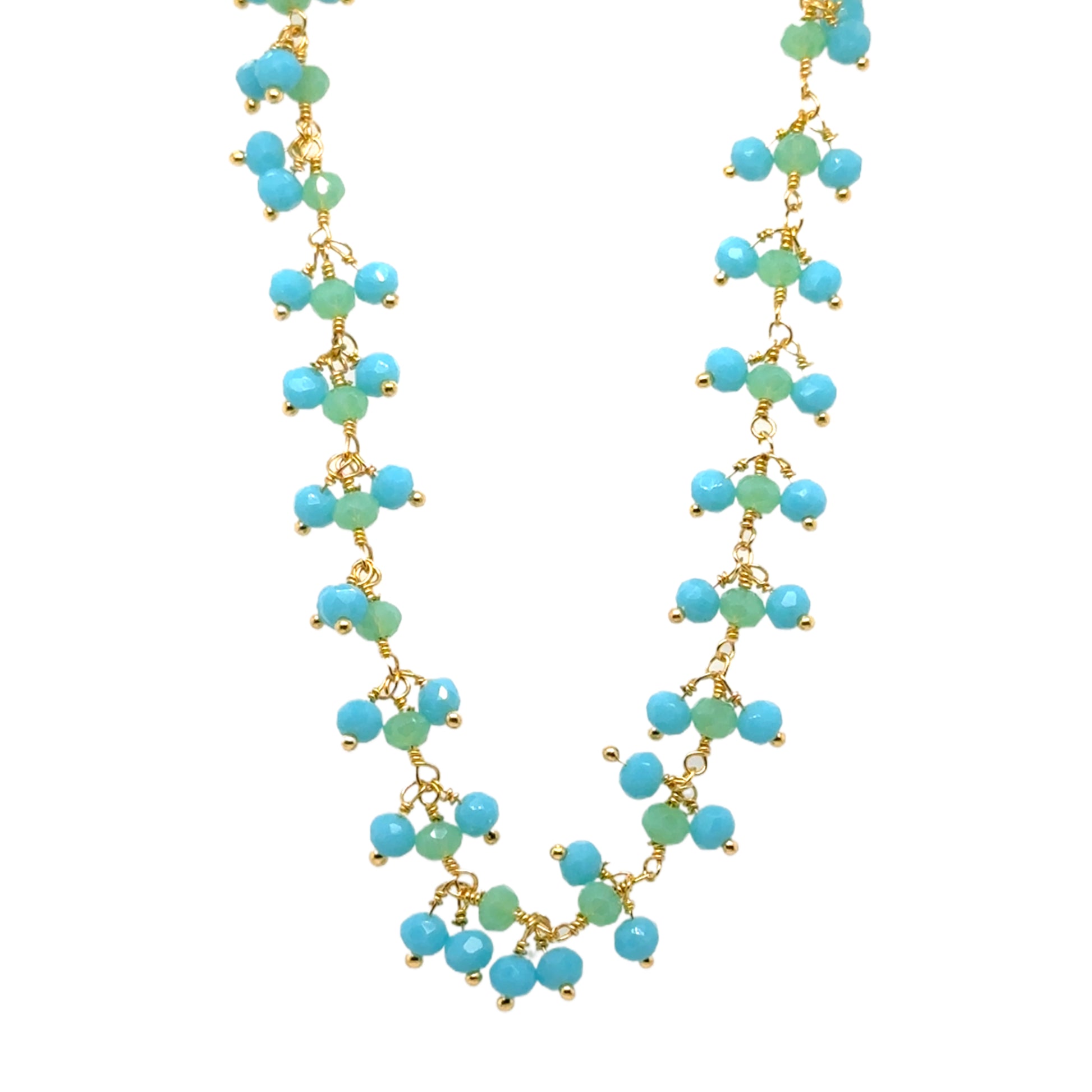 Aquamarine and Prehnite necklace