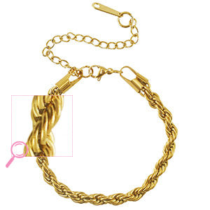 gold bracelet with a thicker twisted chain style