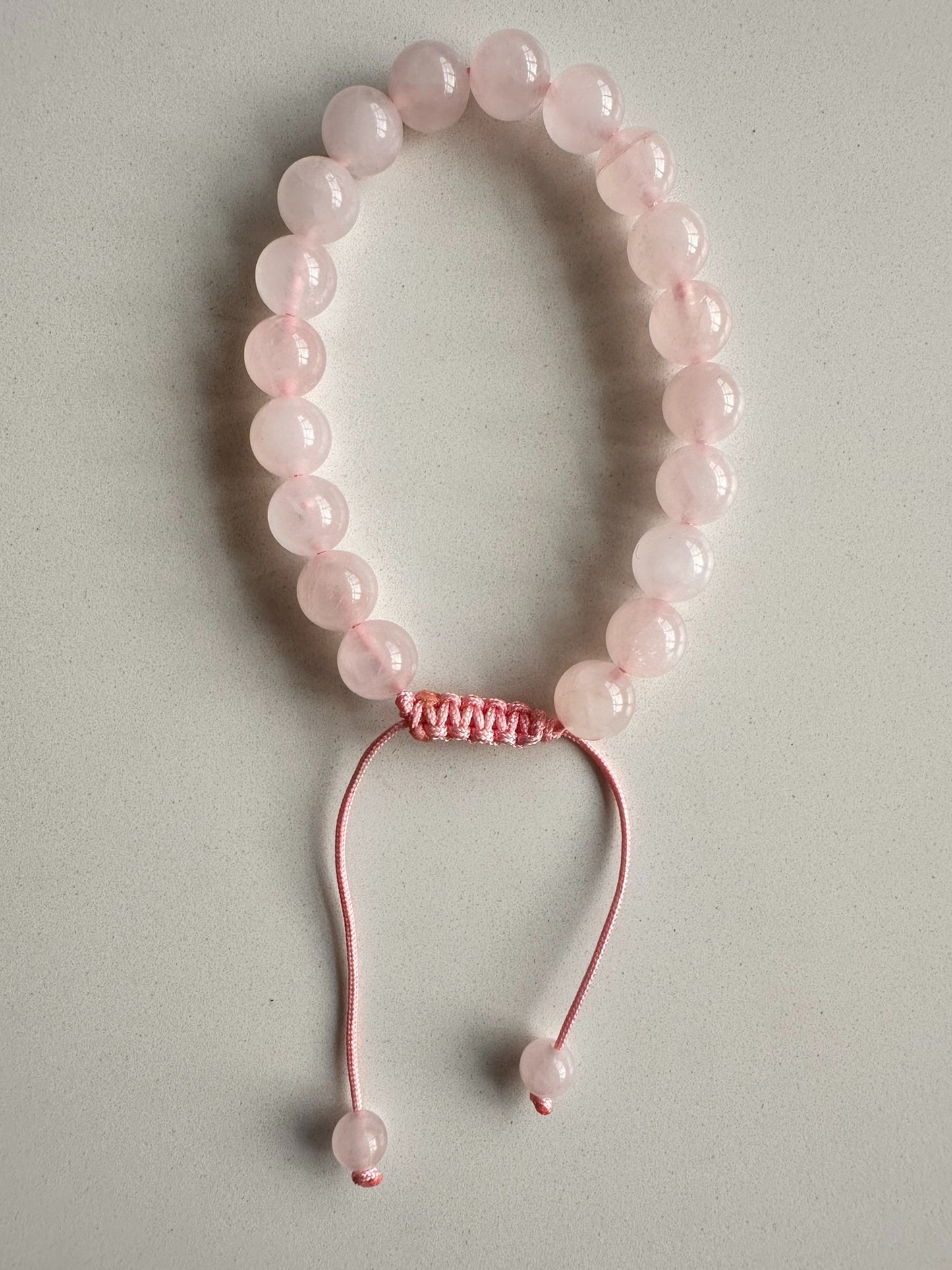 rose quartz round gemstone bracelet