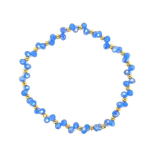 Beaded Bracelet with Gold and Blue Beads