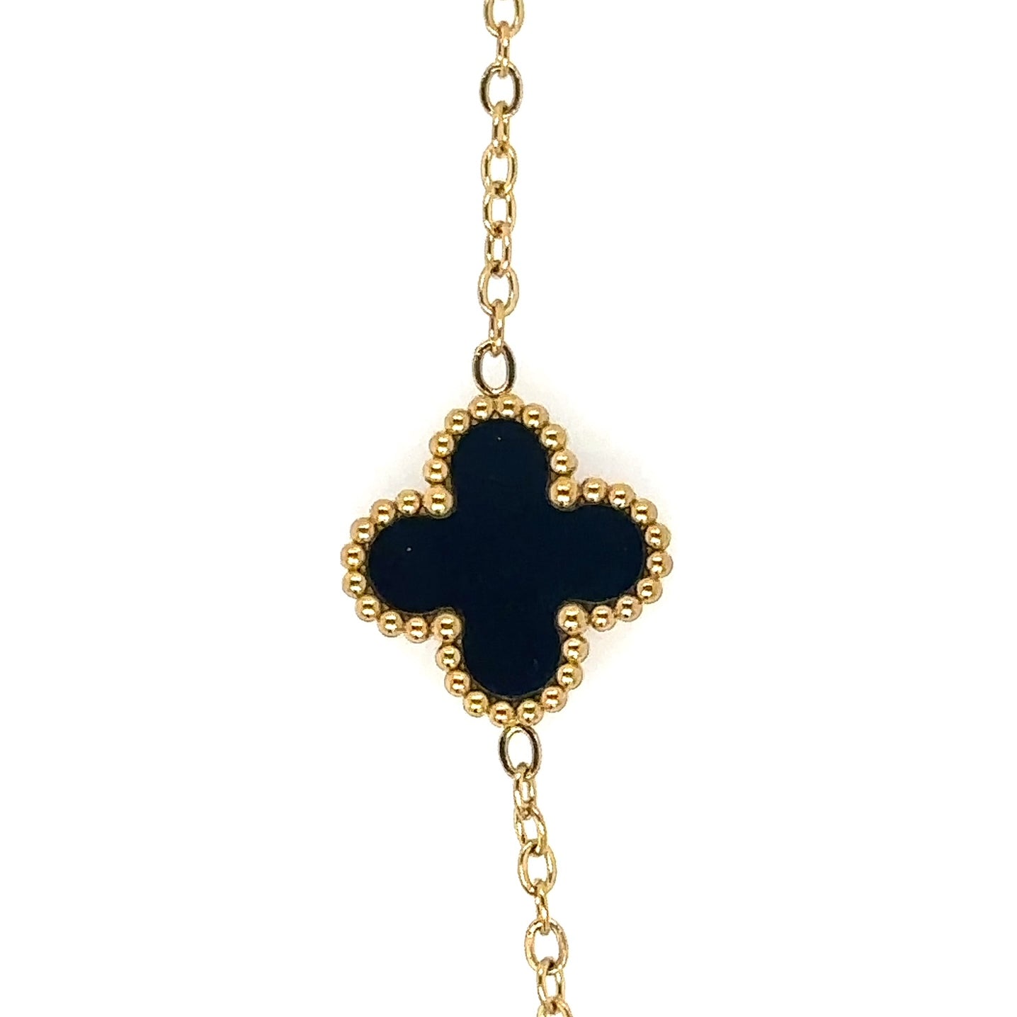 Necklace with small black clover charm