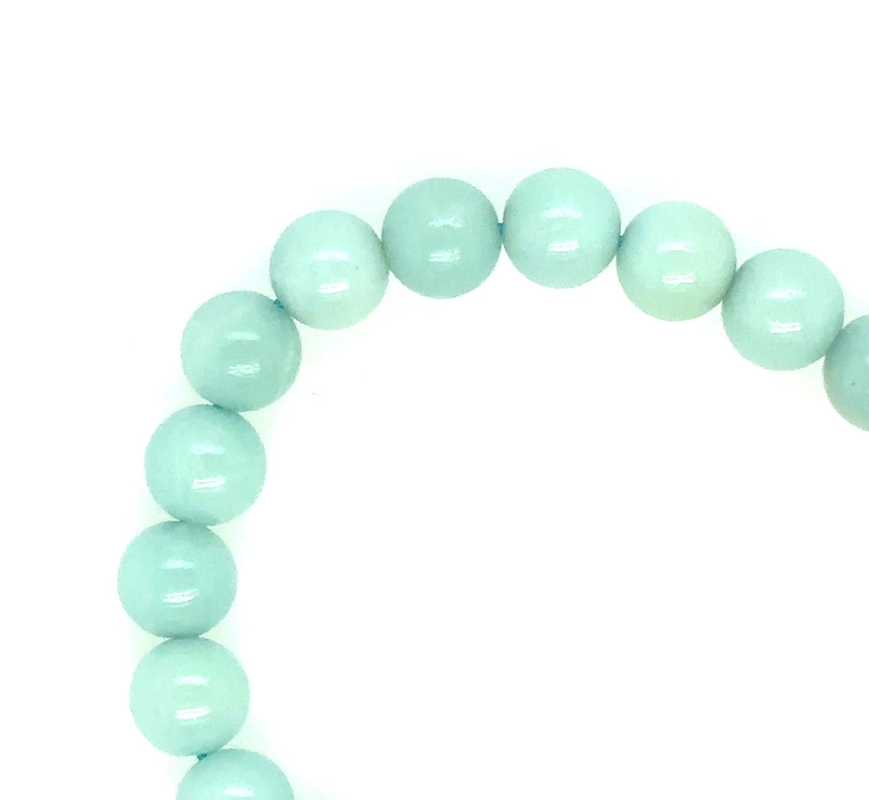 bracelet with 8mm light blue Amazonite round gemstones all round