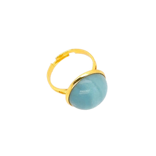 gold plated ring with Amazonite gemstone