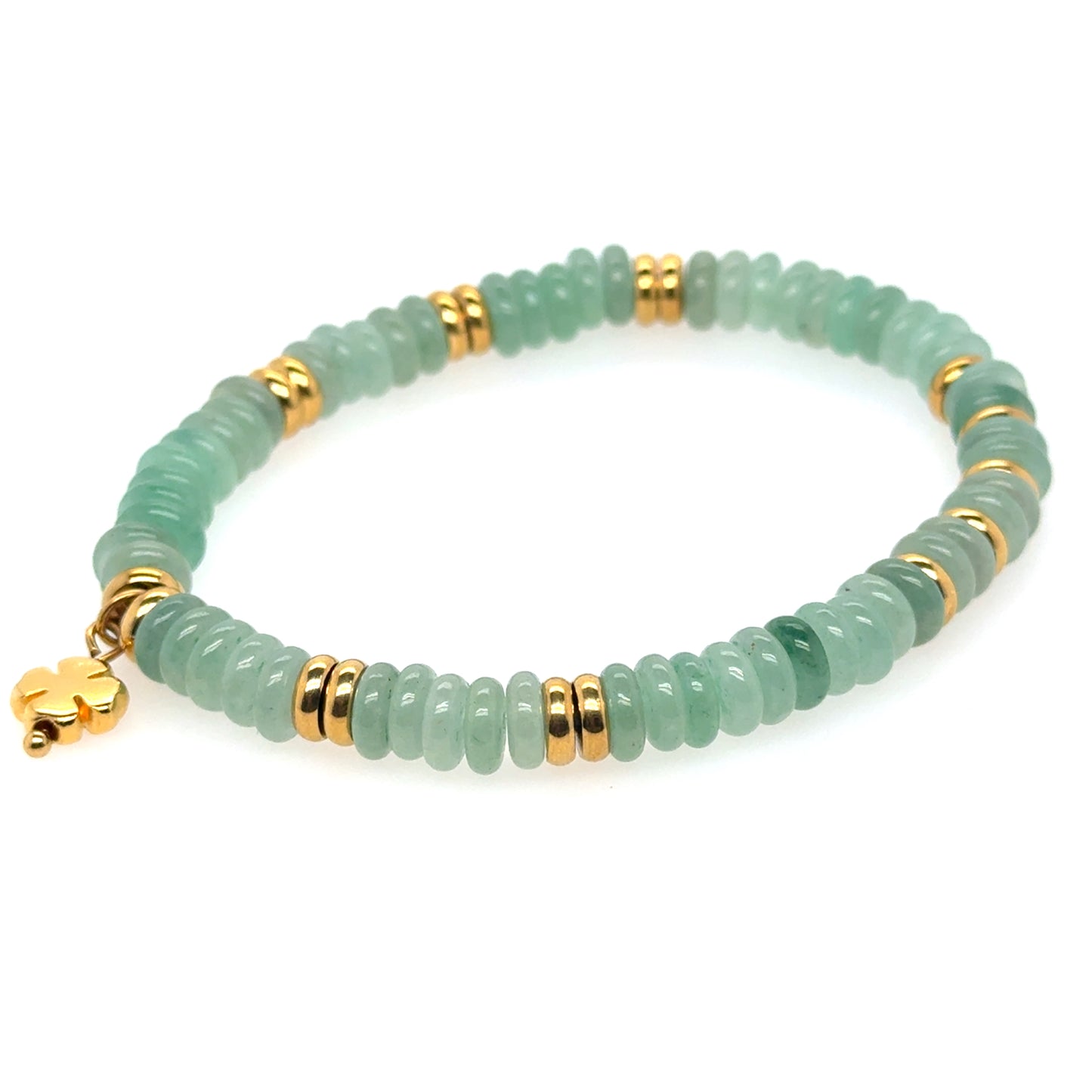 bracelet with Aventurine gemstone and gold rondelle beads