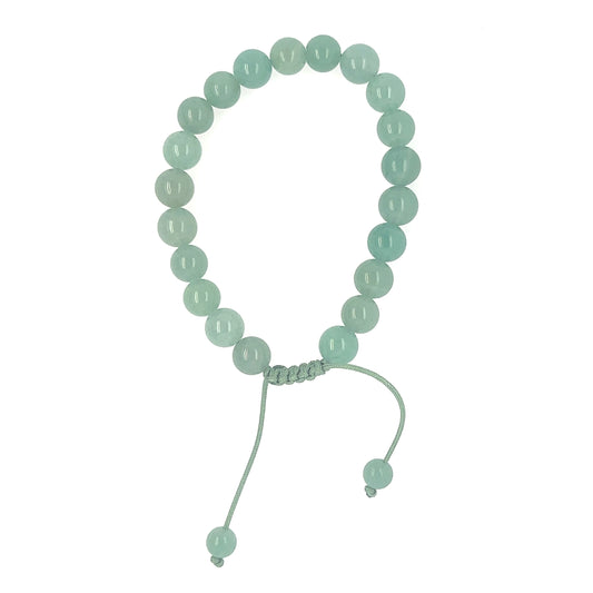 8mm Aventurine round gemstone bracelet which can be tightened to your wrist with an adjustable macrame sliding knot