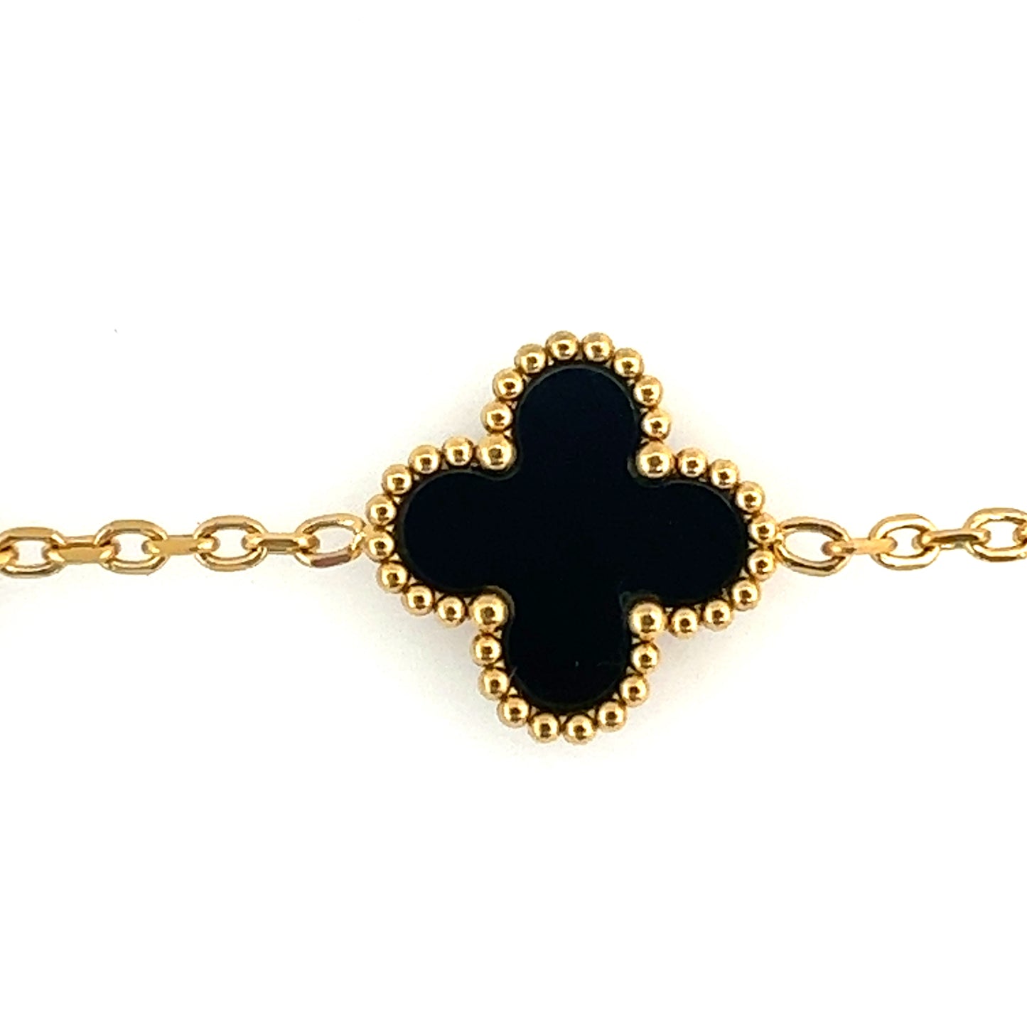 gold black enamel charm for 5 clover bracelet