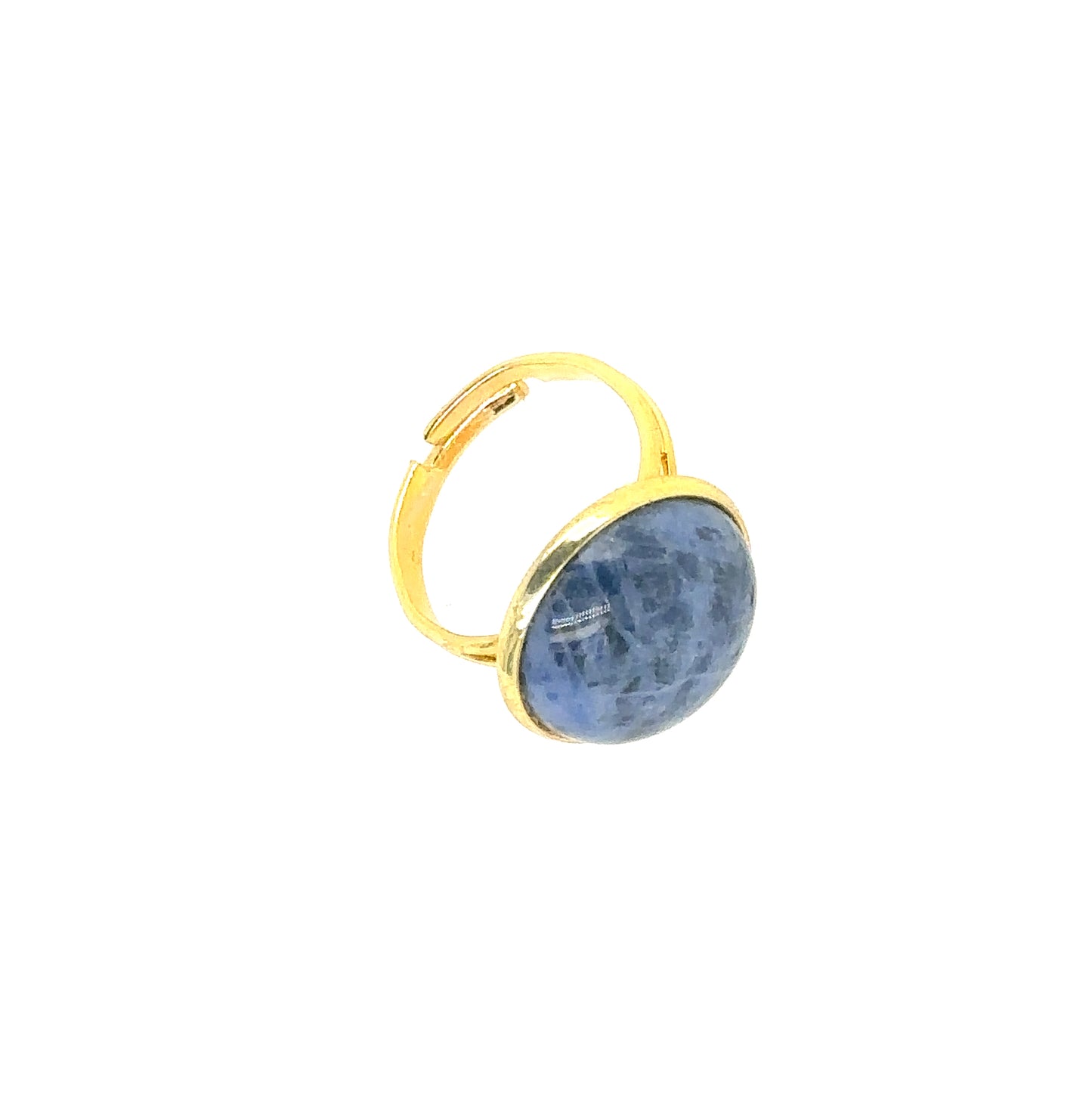 gold plated ring with Sodalite round gemstone