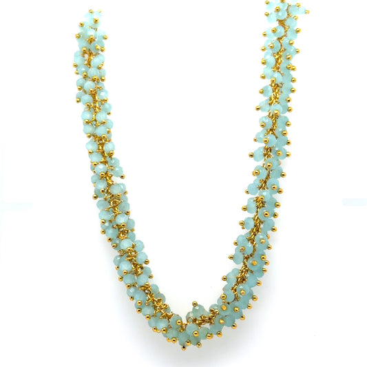 Cluster Aqua Chalcedony Necklace
