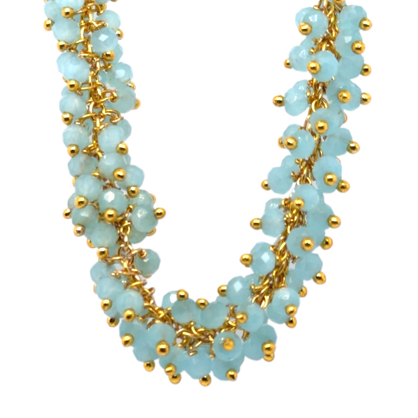 Cluster Aqua Chalcedony Necklace