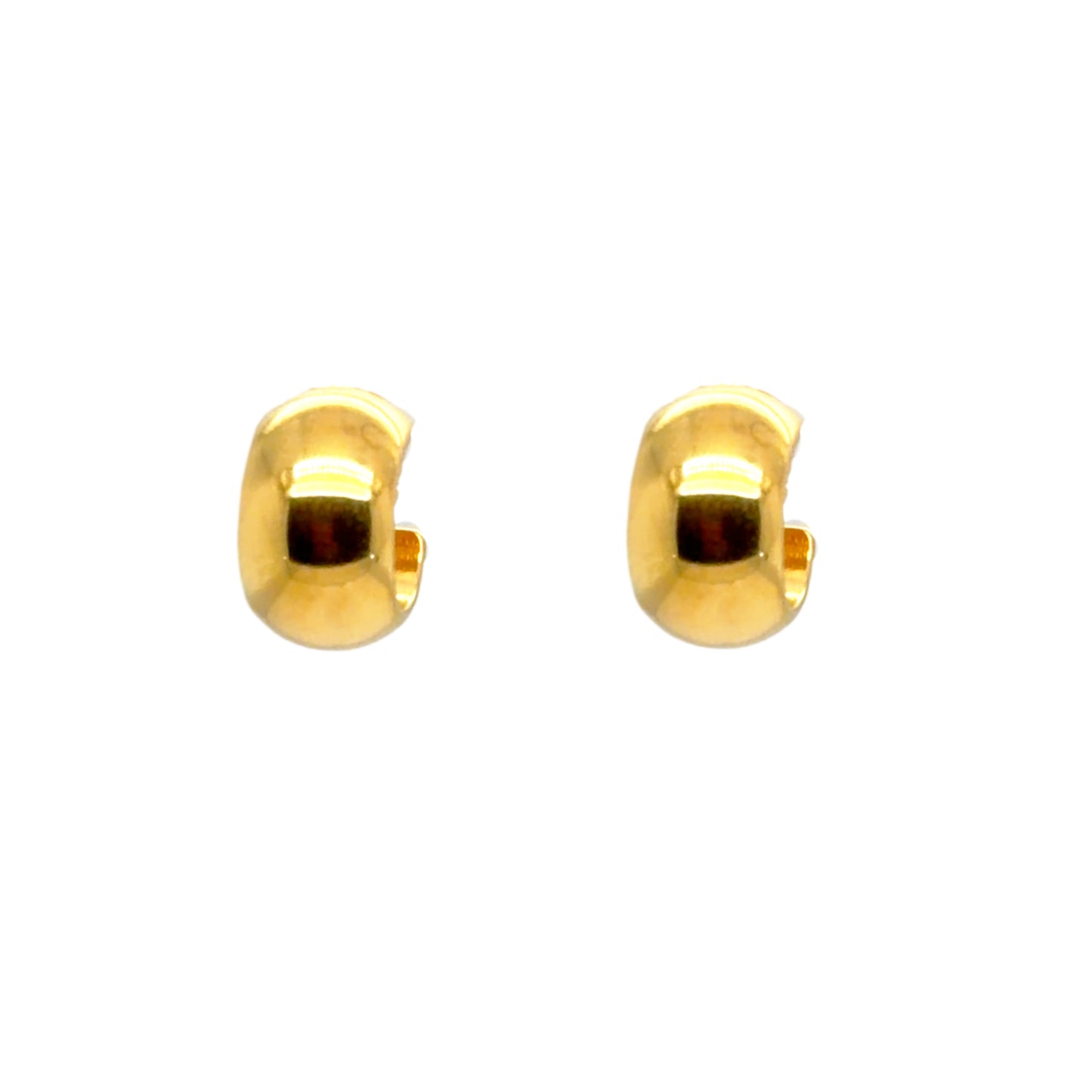 Wide curved huggie hoop earrings