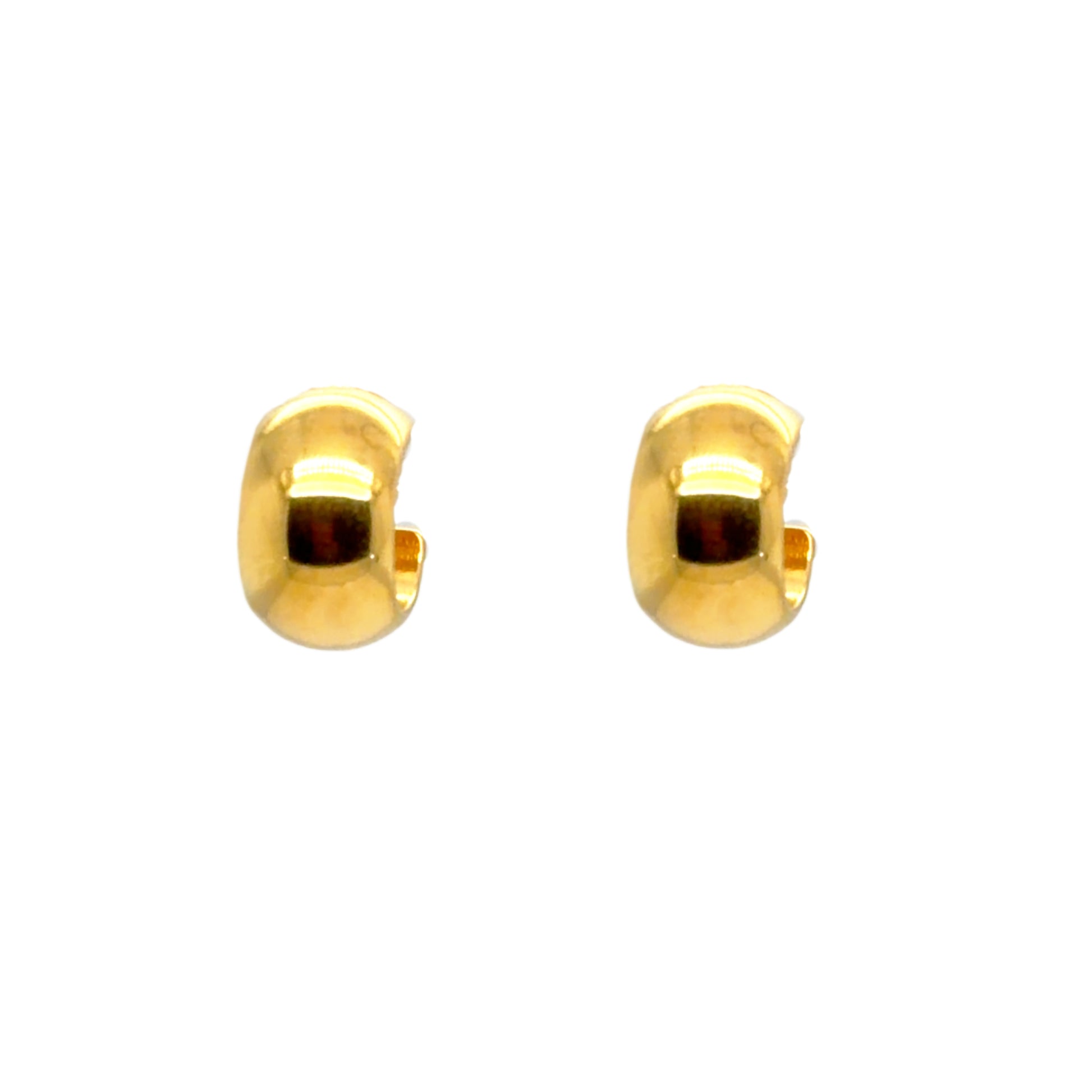 Wide curved huggie hoop earrings