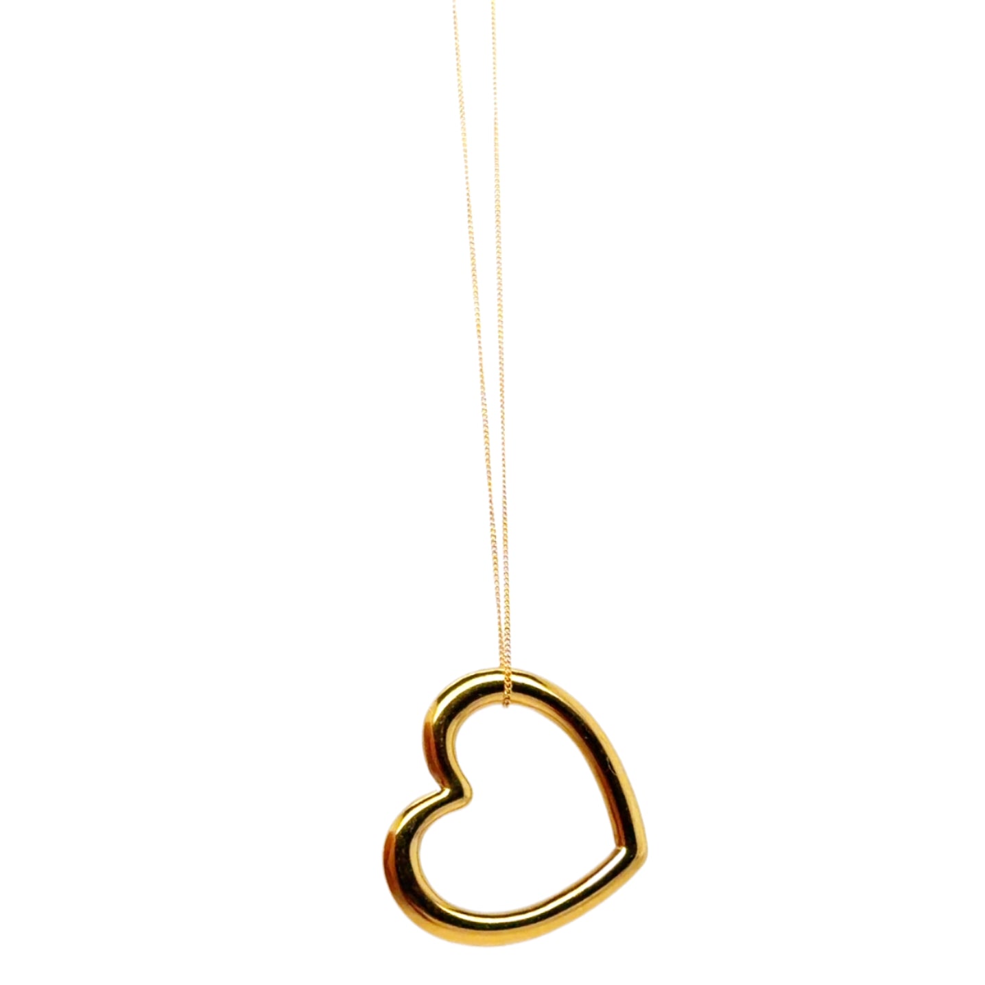  necklace with big gold heart charm