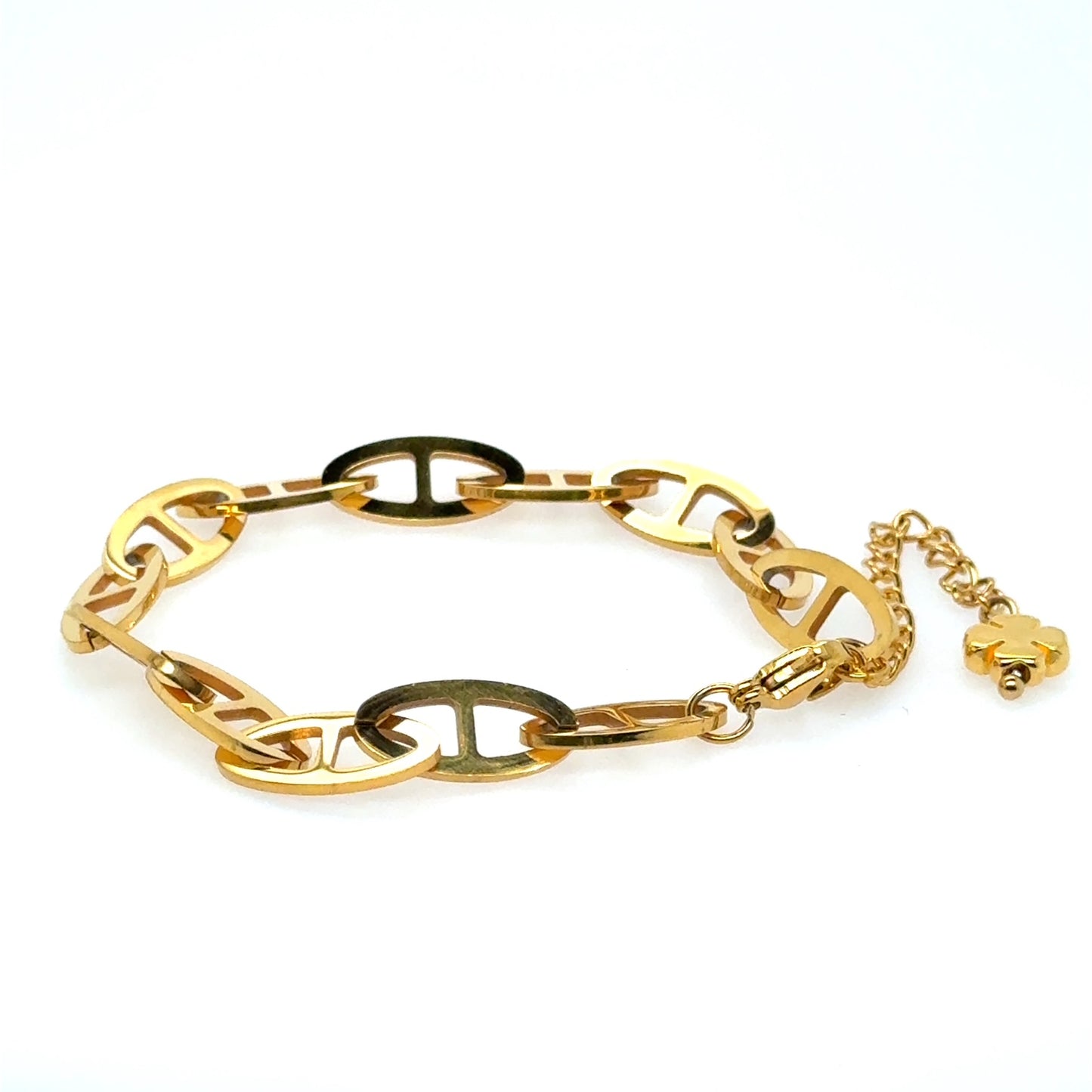 bracelet with double D chain in gold