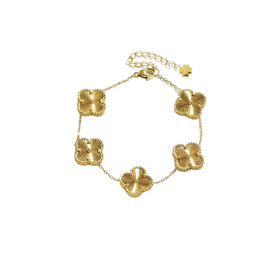bracelet with five clover charms in gold plated
