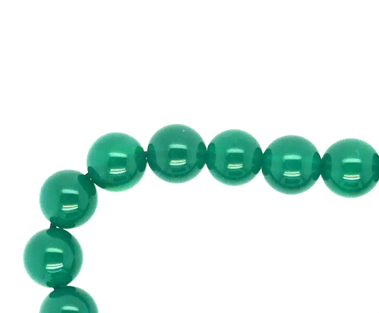 Green agate round gemstone bracelet