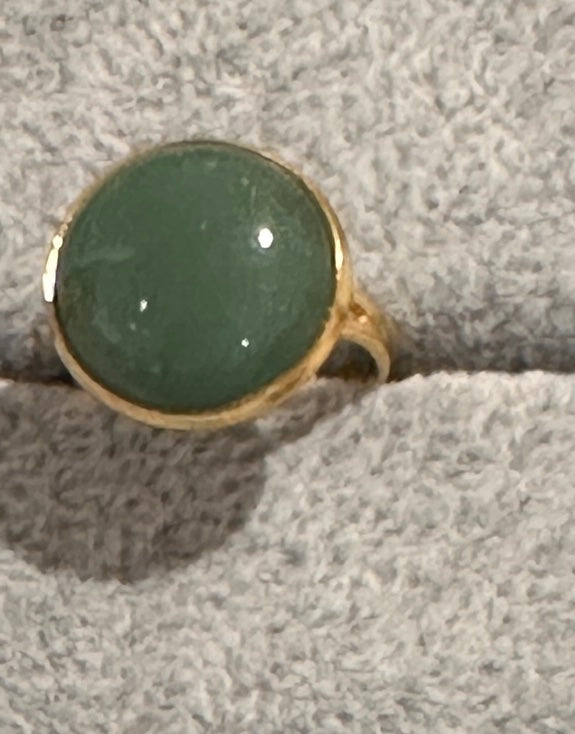 gold plated ring with Aventurine gemstone