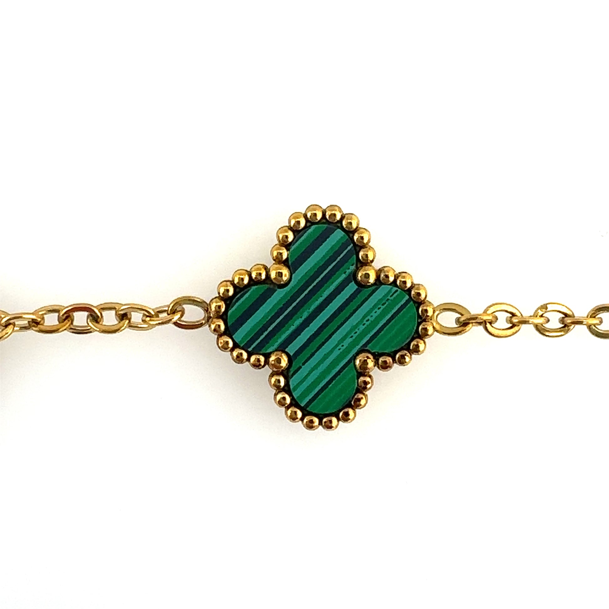 small clover charm in green enamel for bracelet