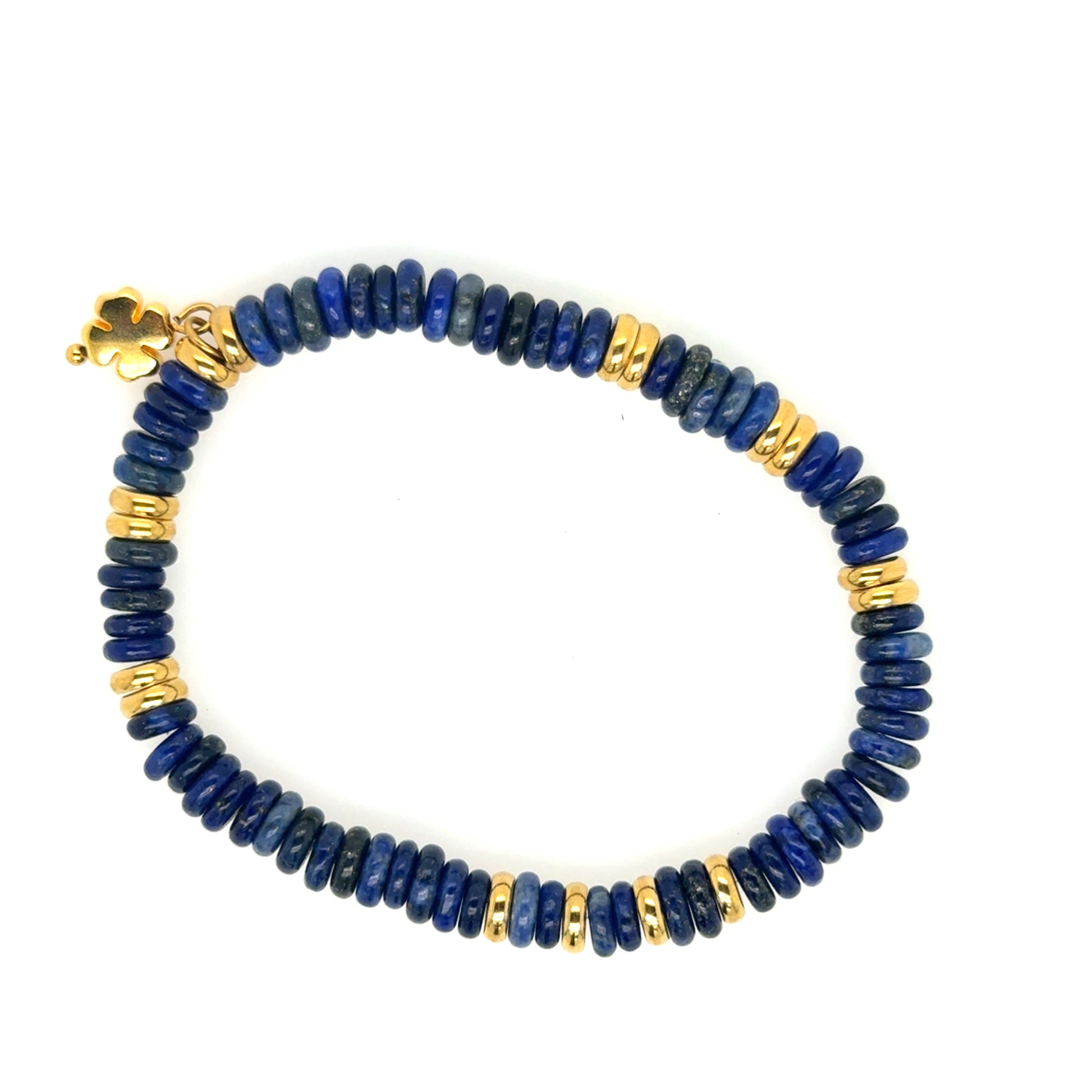 Lapis Lazuli rondelle bracelet that stretches