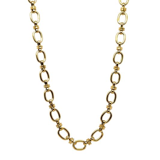 Gorgeous gold oval chain necklace