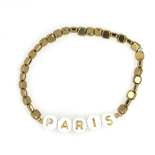 Beaded PARIS Bracelet with Hematite Beads