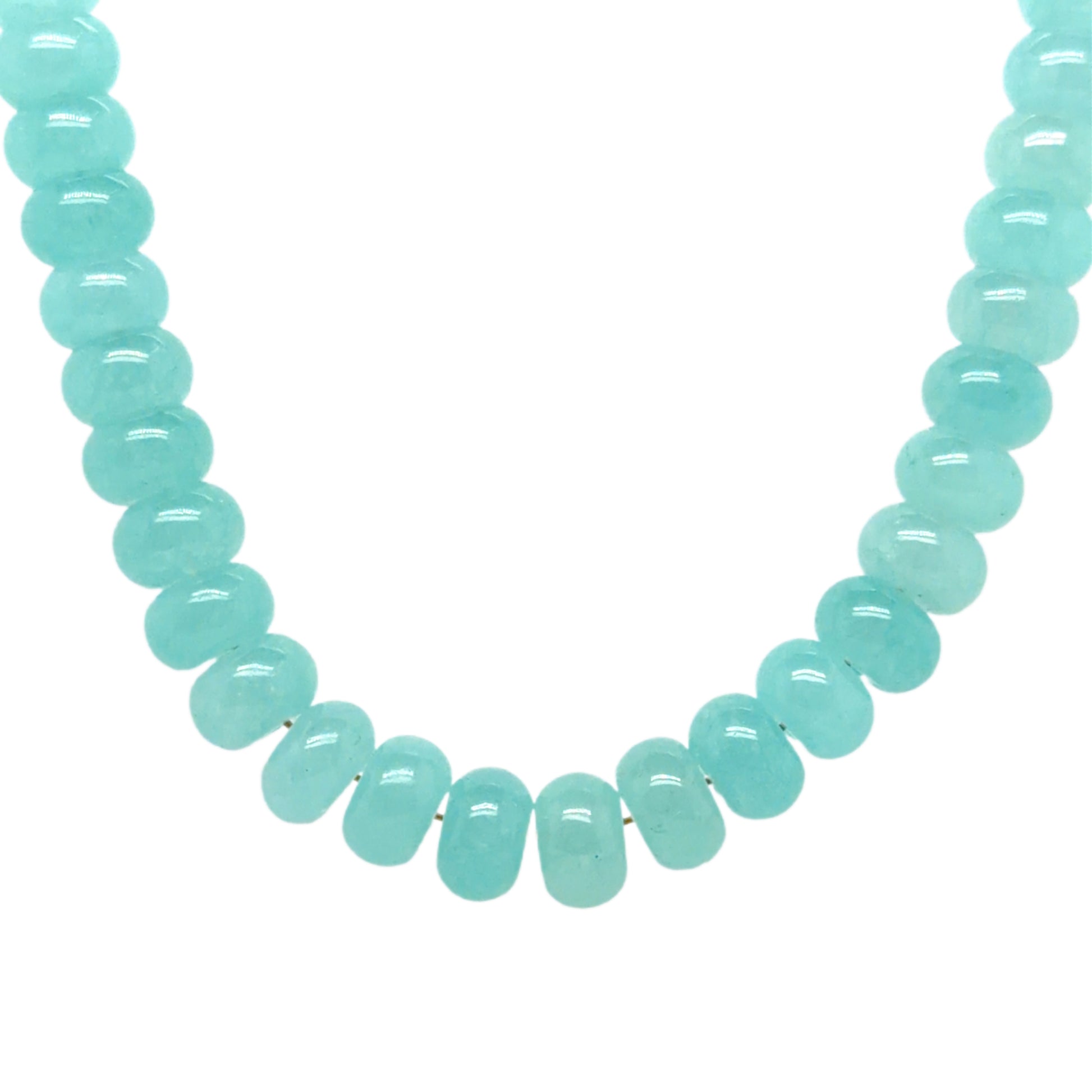  necklace with clear turquoise gemstone rondelle beads