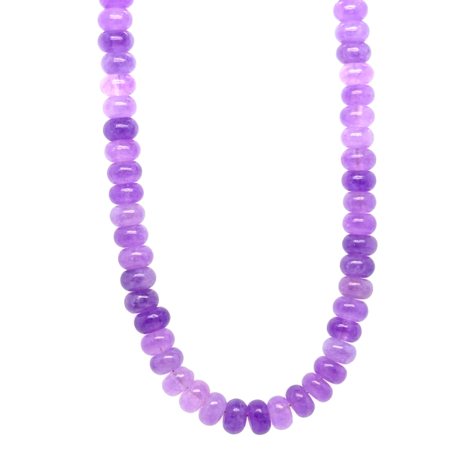 Lovely necklace with smooth purple Quartz gemstone rondelle beads.&nbsp;