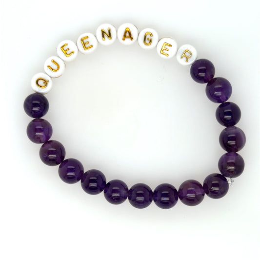 Queenager Bracelets with White Letters