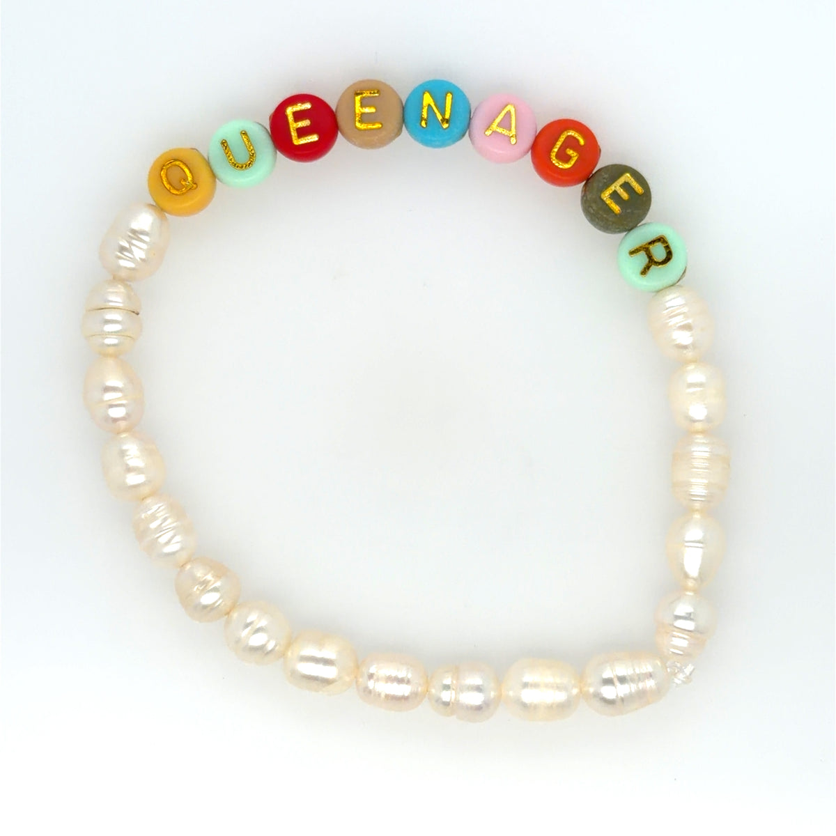 Queenager Bracelets with Rainbow Letters