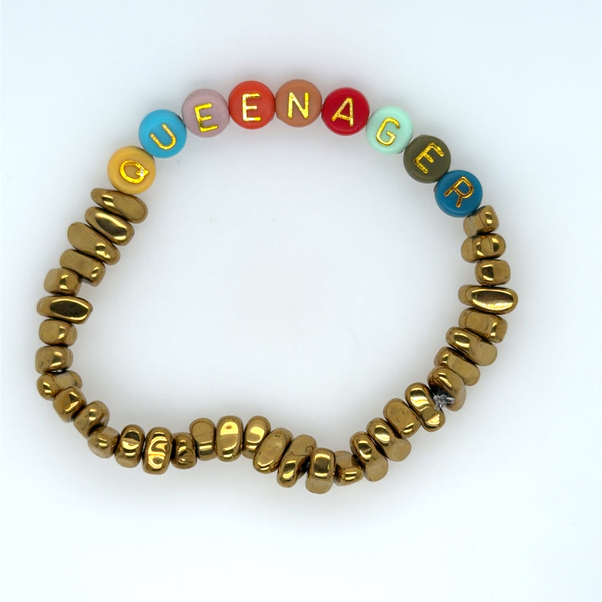 Queenager Bracelets with Rainbow Letters