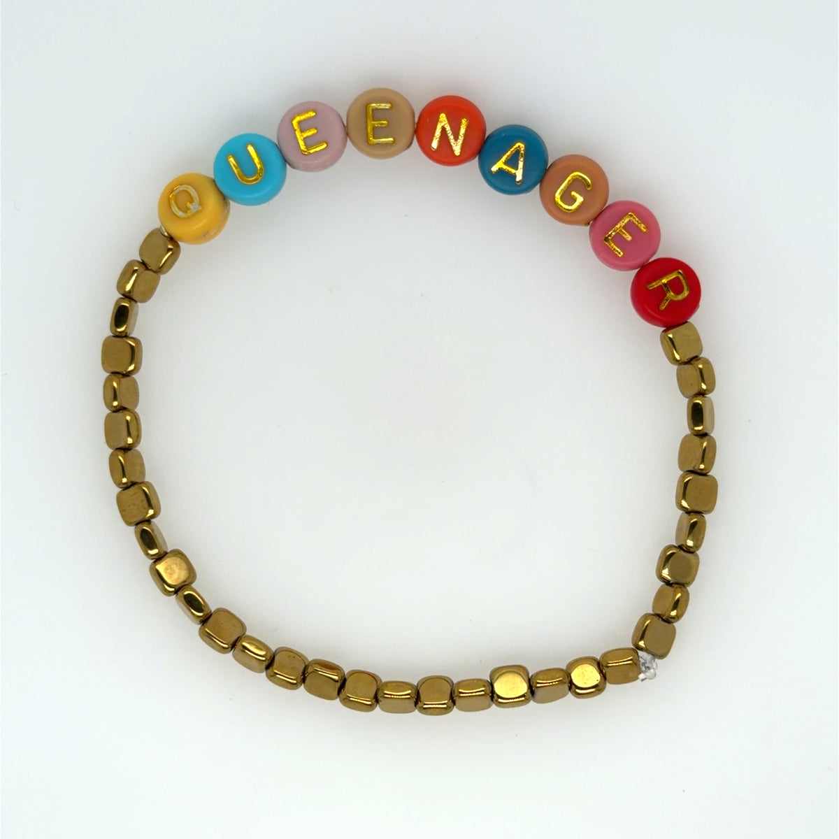 Queenager Bracelets with Rainbow Letters