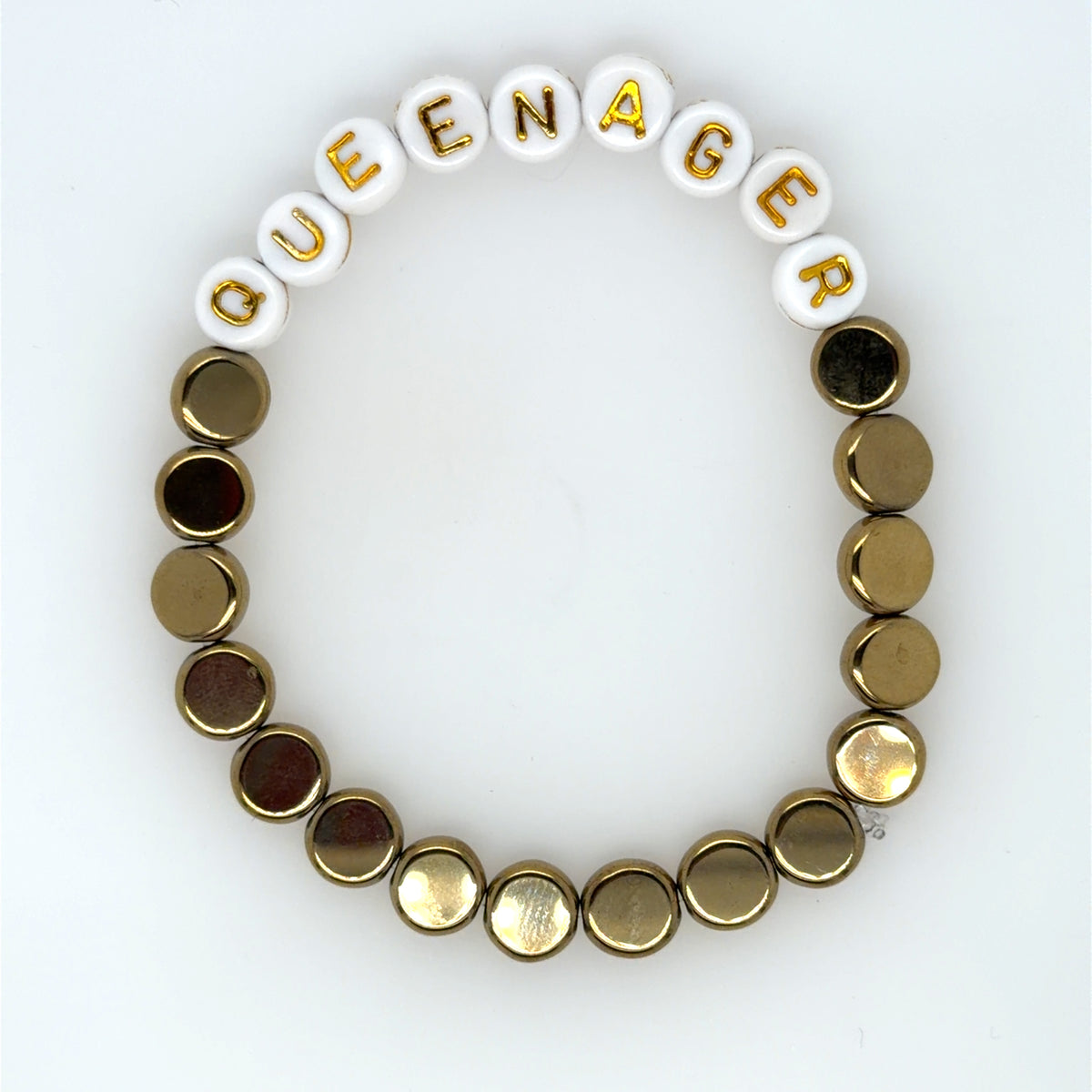 Queenager Bracelets with White Letters