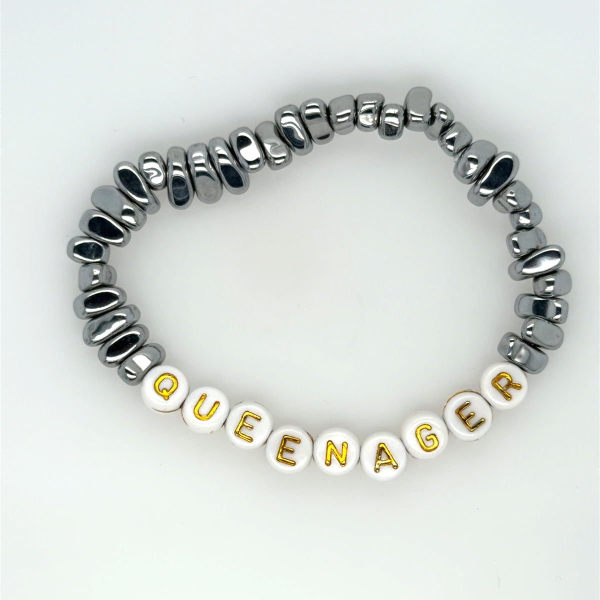 Queenager Bracelets with White Letters
