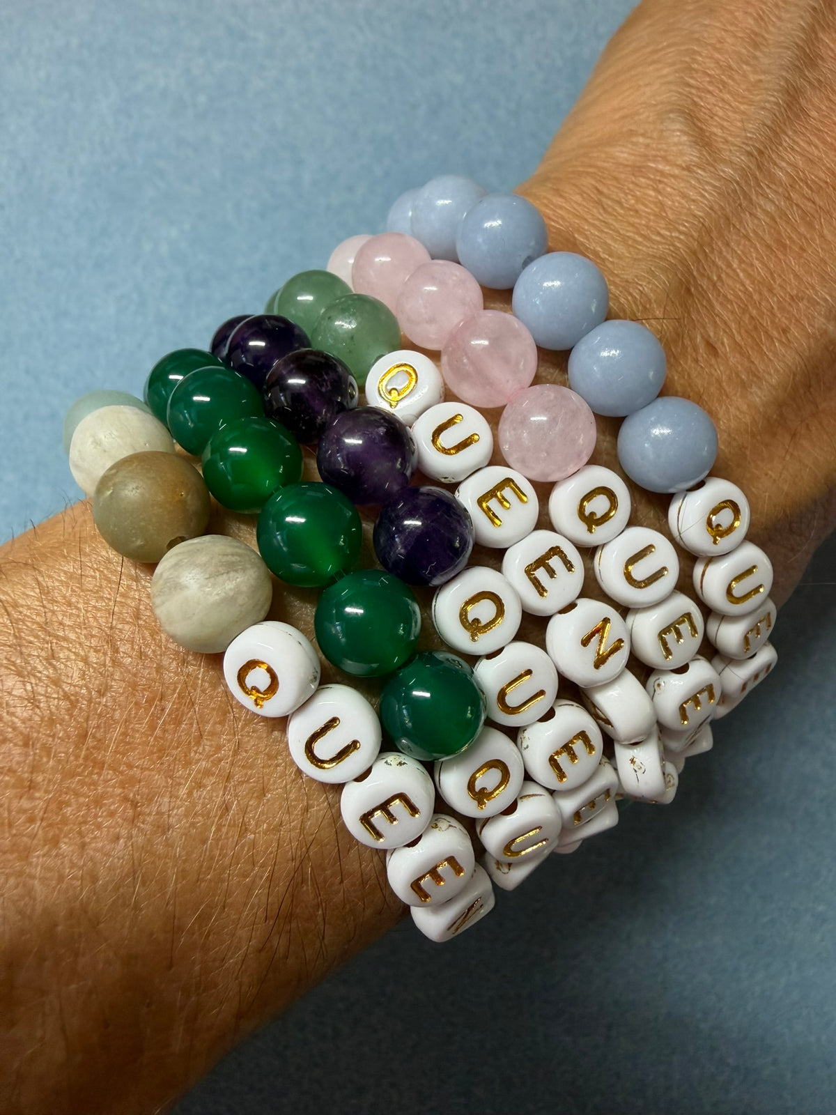 Queenager Bracelets with White Letters