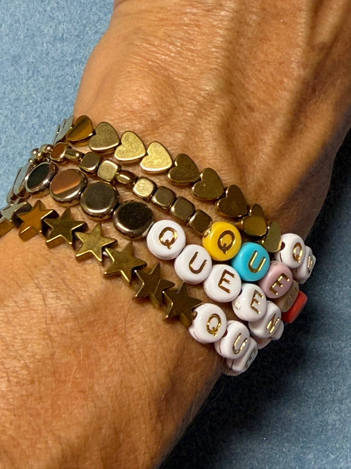 Queenager Bracelets with White Letters
