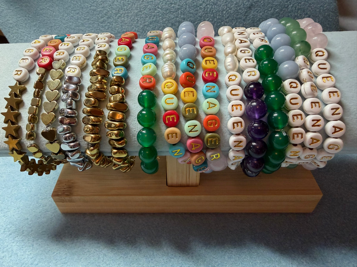 Queenager Bracelets with Rainbow Letters