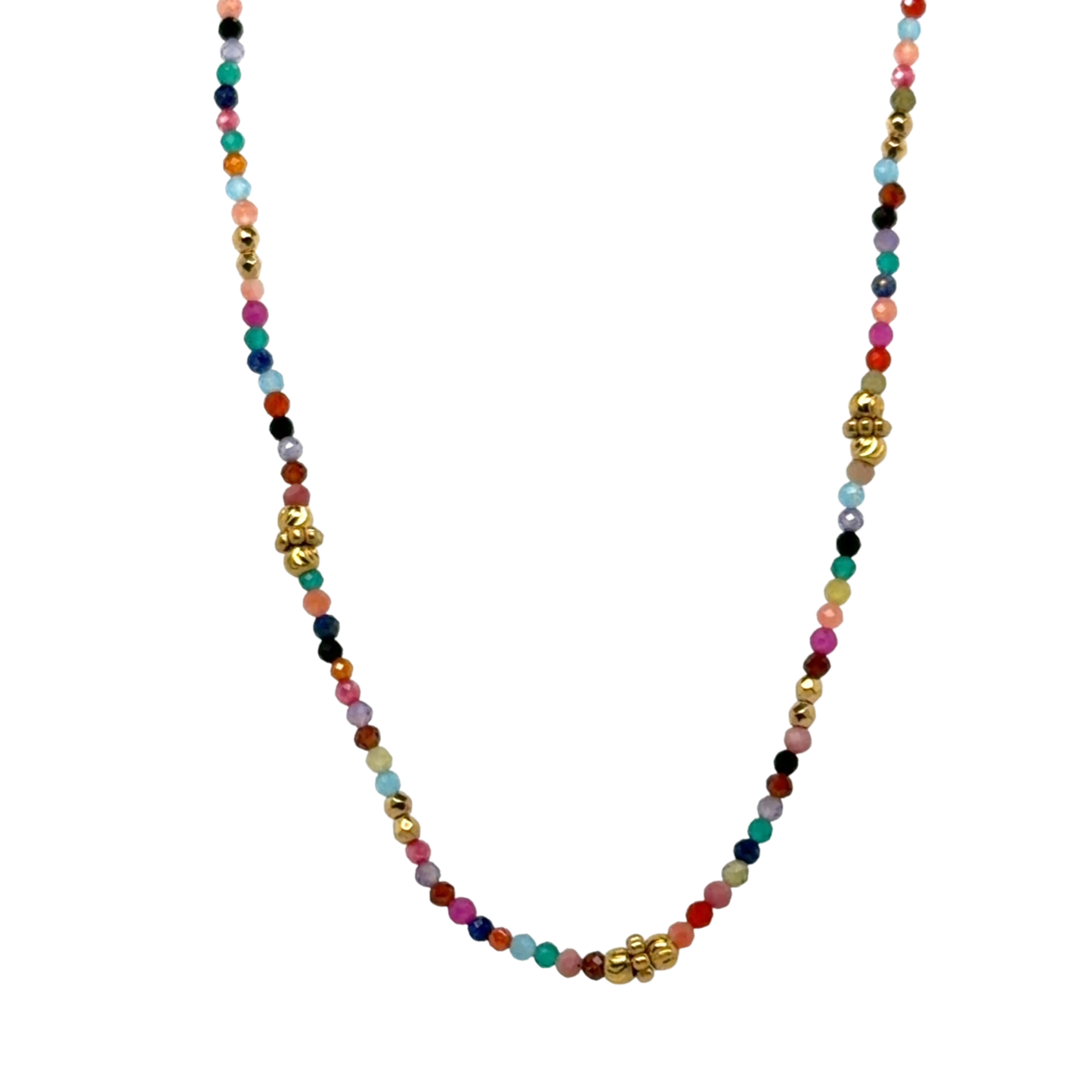  necklace with dark shaded tiny gemstones