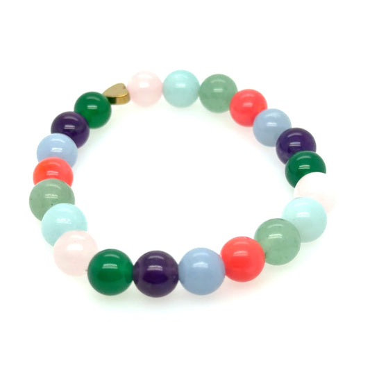 Rainbow Gemstone Bracelet with Amethyst