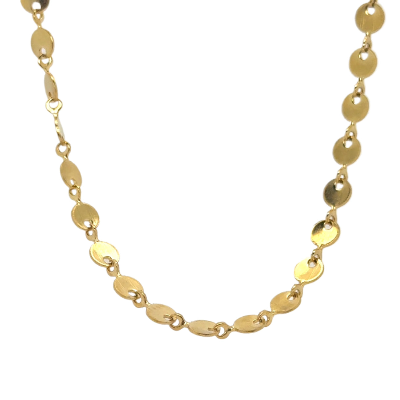 Gorgeous round disc chain gold necklace