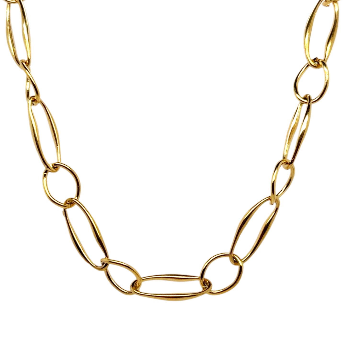 Gorgeous necklace with different size oval links