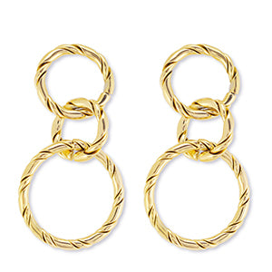 These big dangling earrings are made up of three different sized circles