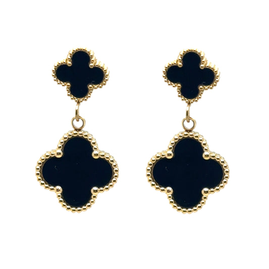 Clover Studs with Clover Charms in Black