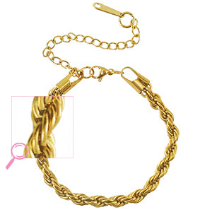 gold  bracelet with a thicker twisted chain style