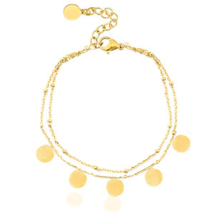 gold bracelet with coin design