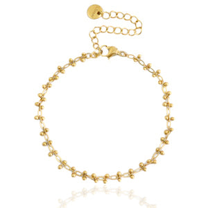 gold bracelet with dotted design