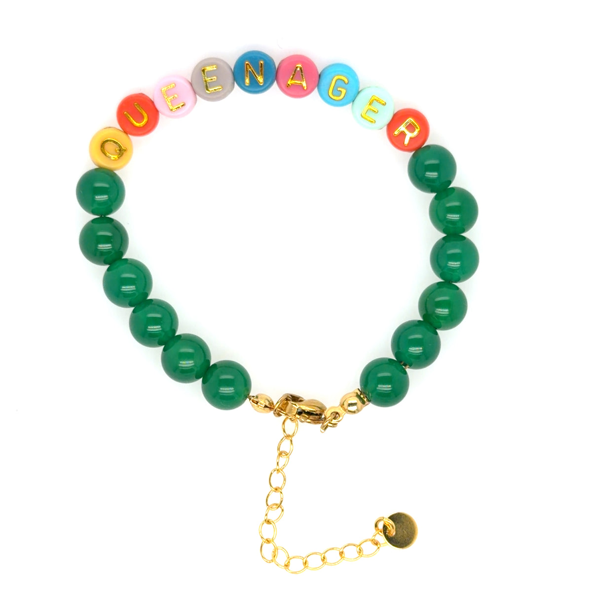 Queenager Bracelets with Rainbow Letters